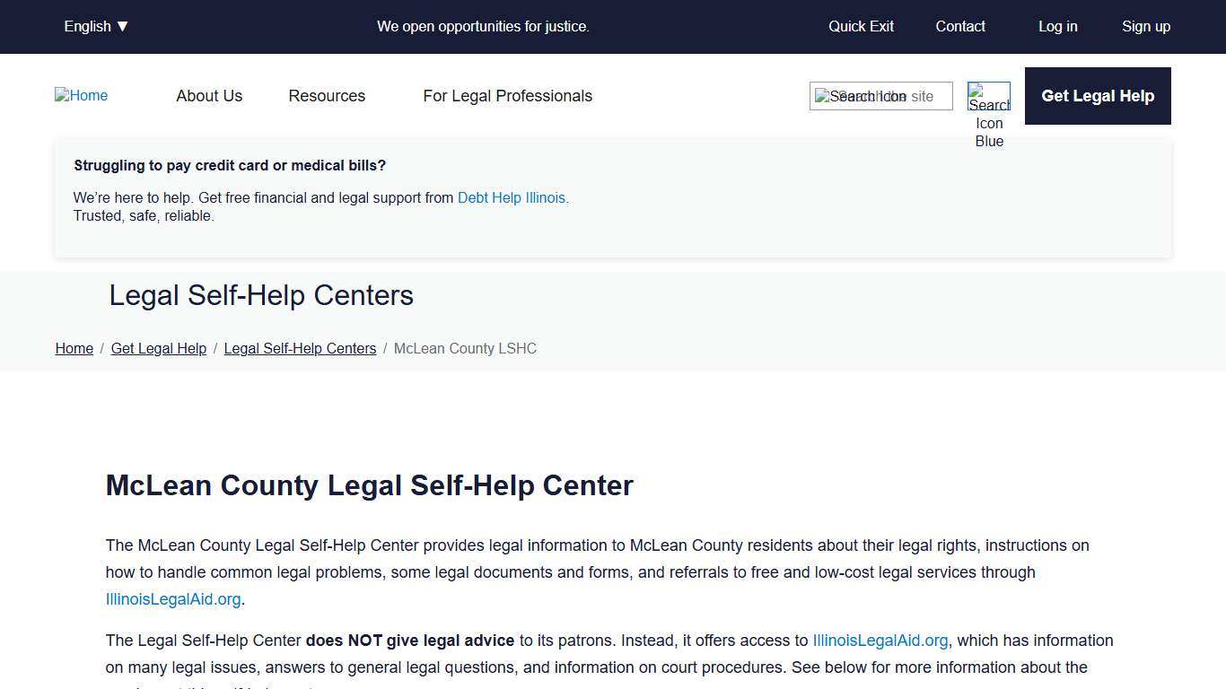 McLean County Legal Self-Help Center Illinois Legal Aid Online